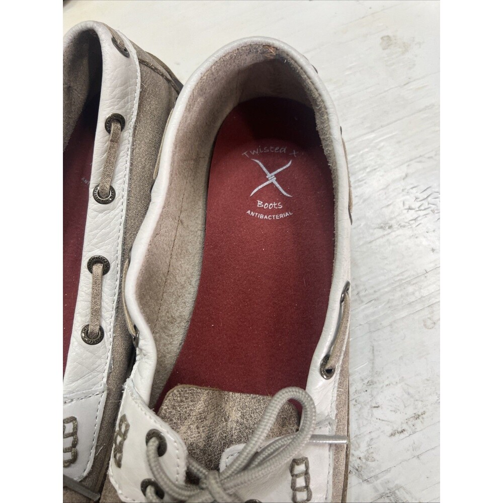 Twisted X Casual Shoes Womens Driving Moc Dusty Tan White WDM0009 Sz 9.5M - Picture 4 of 13